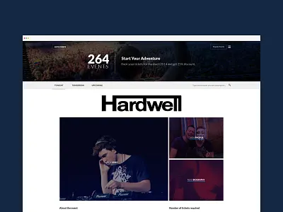 Loveevents Ui Protoype events landing page popular responsive ui website