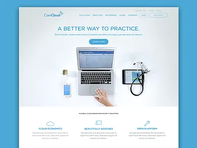 All new blue brand cloud healthcare homepage sketch web website