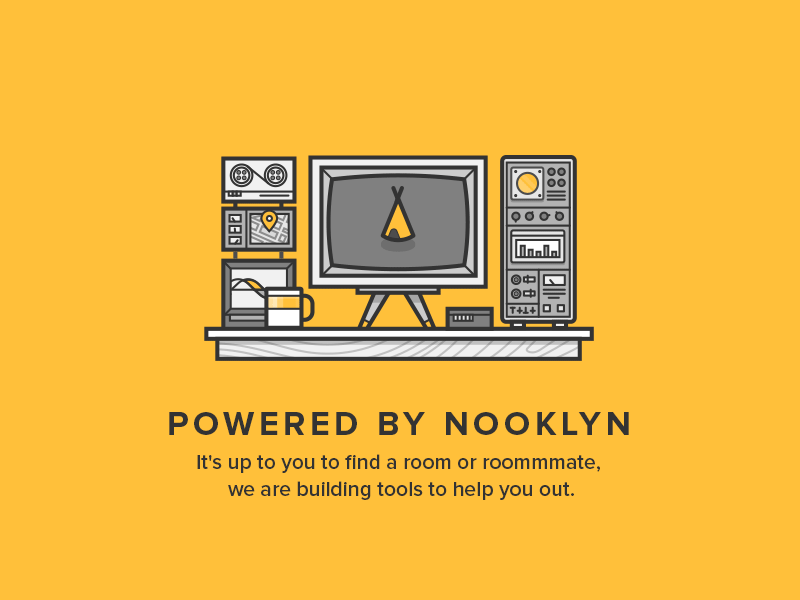 Nooklyn illustration'cons 1-9 brooklyn building flat gif icon illustration line people shadow