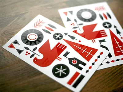 Holiday Bird Postcards bird christmas holiday illustration postcard shop spot uv