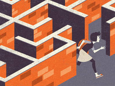 Report - The Careers Maze careers editorial illustration magazine maze school student