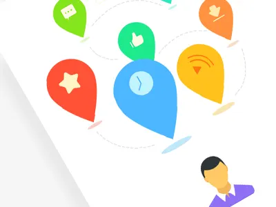 Work for sign in color concise design flat guide icon interface log in ui