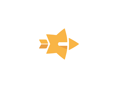 Shooting star arrow goal icon logo mark shooting shot star success yellow