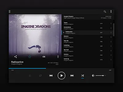Concept music player for Android android concept music player ui ux