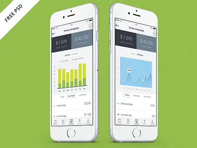 OptimaSales iPhone 6 App. Freebie app data finance free psd freebie graphs ios 8 iphone iphone 6 marketing ui ux