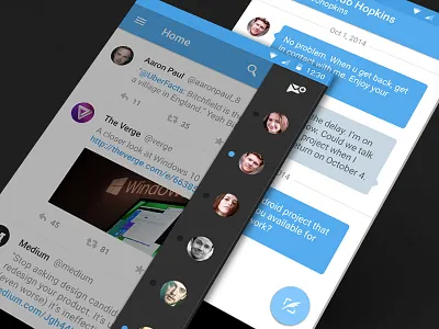 Twitter Messages for Android - Material design android android l android lollipop app google lollipop material design message mobile twitter ui ux
