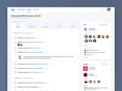 Collaborative Purchasing App app enterprise icon purchasing saas tabs ui ux web app