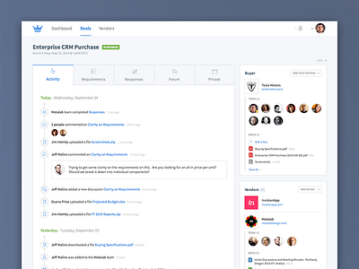 Collaborative Purchasing App app enterprise icon purchasing saas tabs ui ux web app