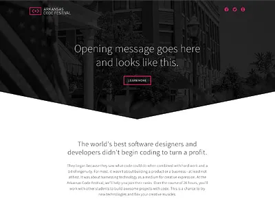 Arkansas Code Festival Website arkansas clean festival minimal website