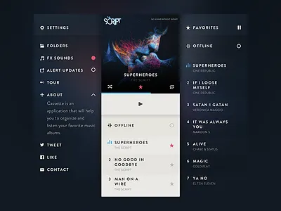 Cassette 2 app ios list music player settings songs spain the script ui