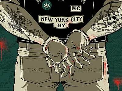 Bloody Knuckles.. biker eric church gigposter madison square garden motorcycle nyc tattoo