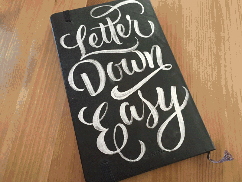 Leathering brushpen leather lettering moleskine scripts type typography
