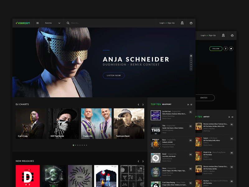 Example of Beatport Redesign