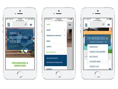 University of Calgary Students’ Union - Responsive clean design education flat minimal mobile paper leaf responsive ui user experience web design website