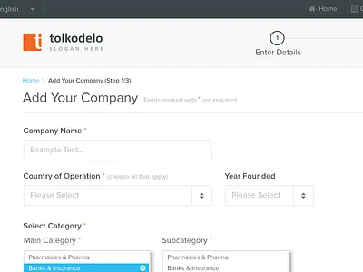 Tolkodelo application form steps ui ux
