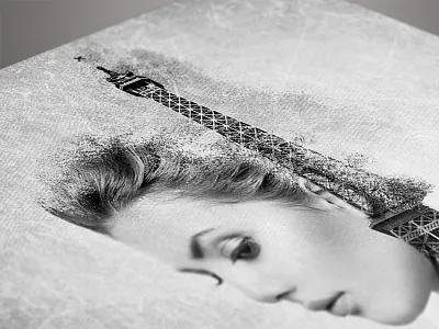 Paris Grunge Poster beauty black and white double exposure paris photoshop portrait