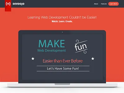 Homepage for DevDojo Learning Portal devdojo homepage learning learning website video portal video website
