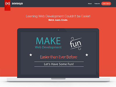 Homepage for DevDojo Learning Portal devdojo homepage learning learning website video portal video website