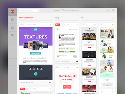 Really Good Emails - Desktop design email flat grid icons landing page layout navigation responsive web design ui website wip