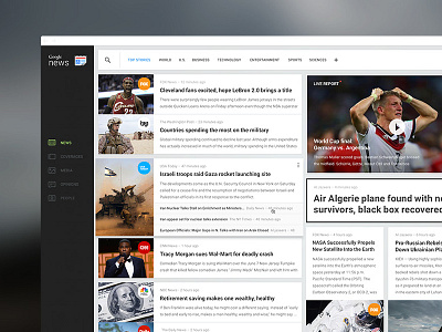 Google News – Home 1920 concept google googlenews material news redesign