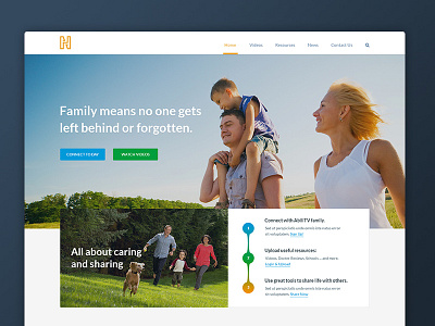 Social Video Platform HomePage clean disable children family humanity non profit platform share simple social society video