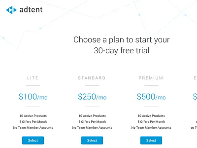 Choose a plan 1x 2x adtent design retina sketchpad ui user experience user interface ux