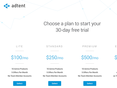 Choose a plan 1x 2x adtent design retina sketchpad ui user experience user interface ux