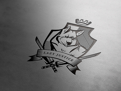 Lazy Justice Crest arms coat crest katana of wolf