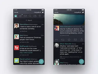 UberSocial clean dark ios twitter uber social
