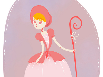 Bergere fairy pink shepherd shepherdess tale vector