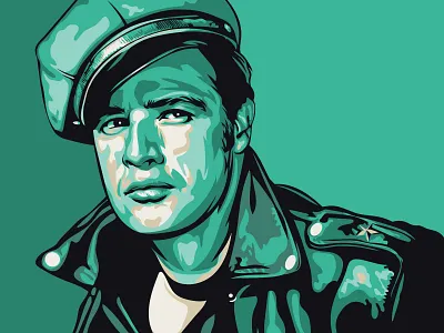 Marlon Brando Portrait adobe illustrator brand branding brando design egd environmental graphics graphic design illustration logo marlon brando mural omaha paypal portrait typography vector vector art