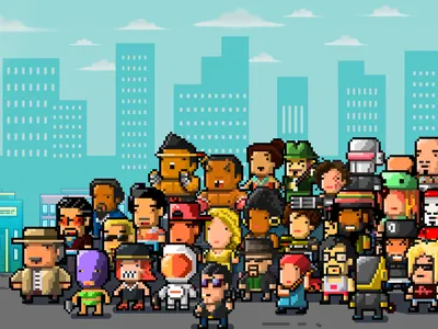 Pocket Mobster Apple Feature Banner apps characters games gaming ios kickpixel pixel pixel art sprites