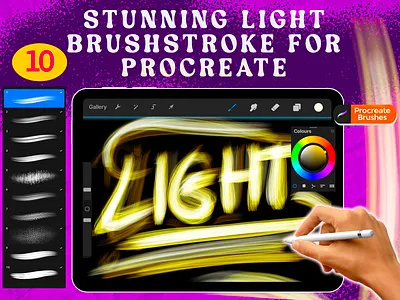 Stunning Light Brushtroke for procreate, Light Brush Bundle, art 3d animation behance brand identity branding branding agency design graphic design graphics illustration logo logo design logofolio motion graphics packaging packaging design stationery typography ui ux