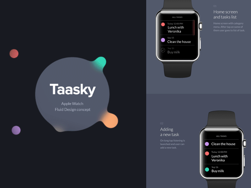 Case study Taasky Apple Watch animation apple case study gif taasky watch