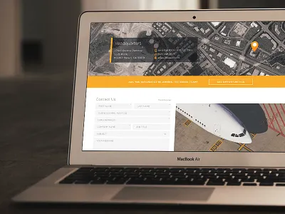 Contact Page aerospace contact design development map ux