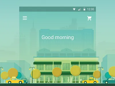 Good morning android city illustration material material design new york