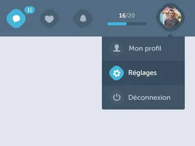 Navigation blue form hover icon interface menu navigation search ui web