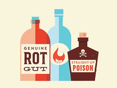 Making Drinks... bottles drink illustration poison skull texture vintage whiskey