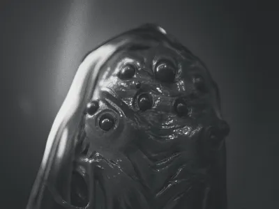 Alien monk concept alien black and white concept art cosmic creatures insect monk ufo