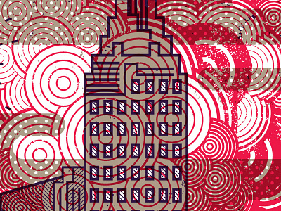 Wyatt Cenac Full blimp brooklyn comedy halftone poster print skyline sun texture