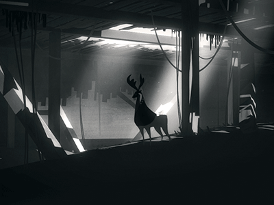 Sweet Unrest 3d 3d coat black white c4d character design. character deer elk game unity