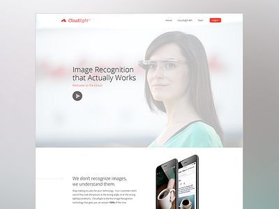 Cloudsight Home Page branding california design eden creative header hero home iphone logo page web