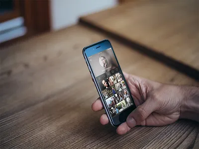 Screen from social app ios page photos profile social