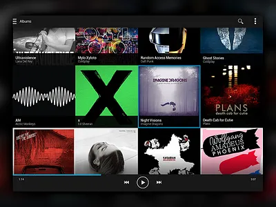 Concept music player for Android tablets android concept music player ui ux