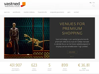 Vastned art direction cms craft development real estate retail shopping ui web webdesign