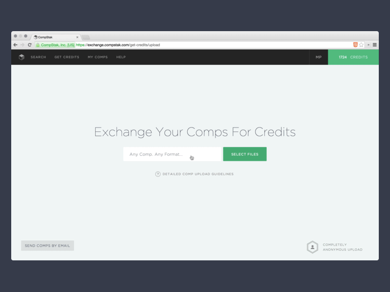 Comp Uploading Flow animation backbone comps cre design development simplicity ui uploader ux