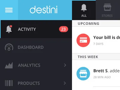 My First Post blue clean dashboard debut flat interface locator ui