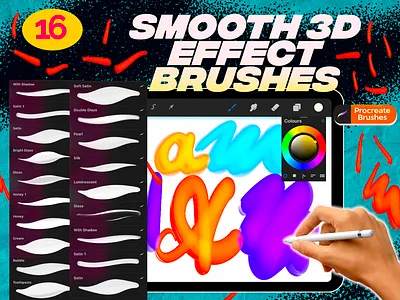 Smooth 3D Effect Brushes, Procreate Brushes, Brush Pack agency app behance brand identity branding branding agency design graphic design graphics illustration logo logo design logofolio packaging packaging design stationery typography ui ux vector