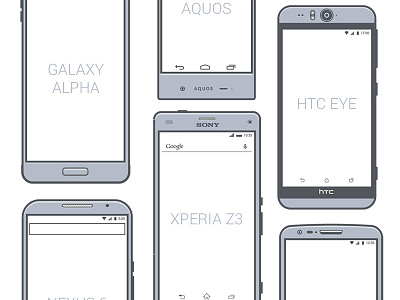 Vector Phones - FREE android free freebie htc illustration lg phone samsung sony vector
