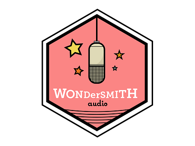 Wondersmith Logo Sketch boston branding forrest james illustration logo mark microphone pink vector